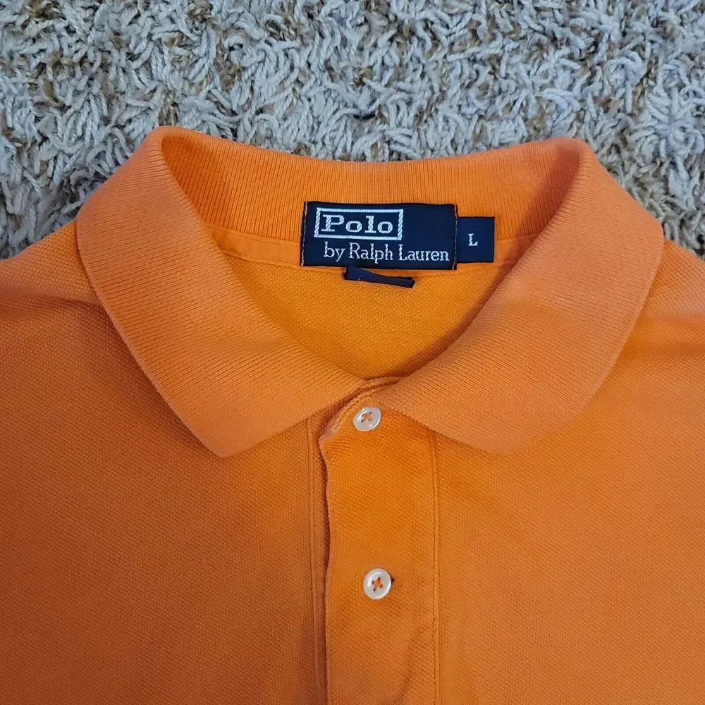Polo by‎ Ralph Lauren Orange Mens L Short Sleeve Casual Shirt
